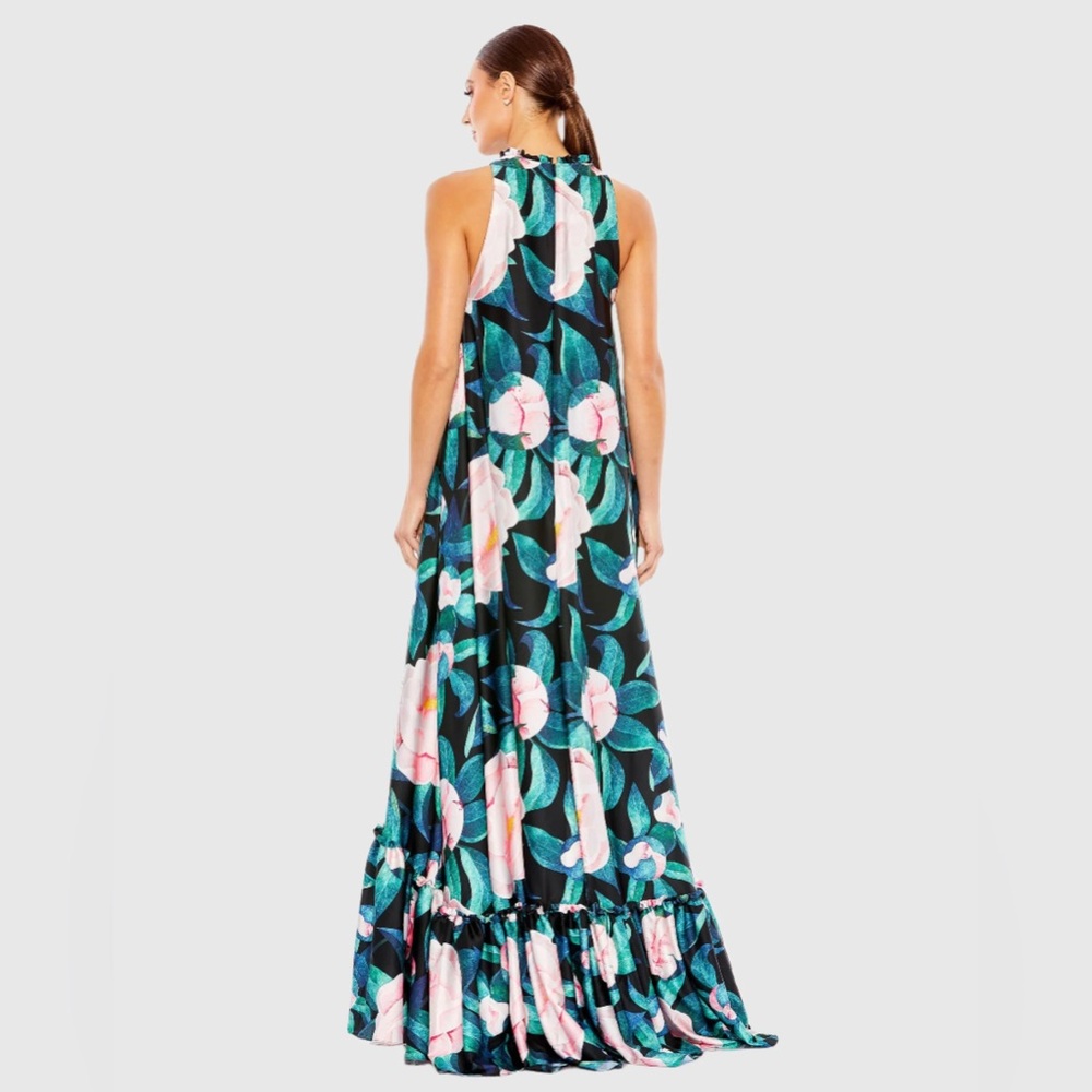 MAC DUGGAL
High Neck Floral Babydoll Long Dress - Picture 13 of 15